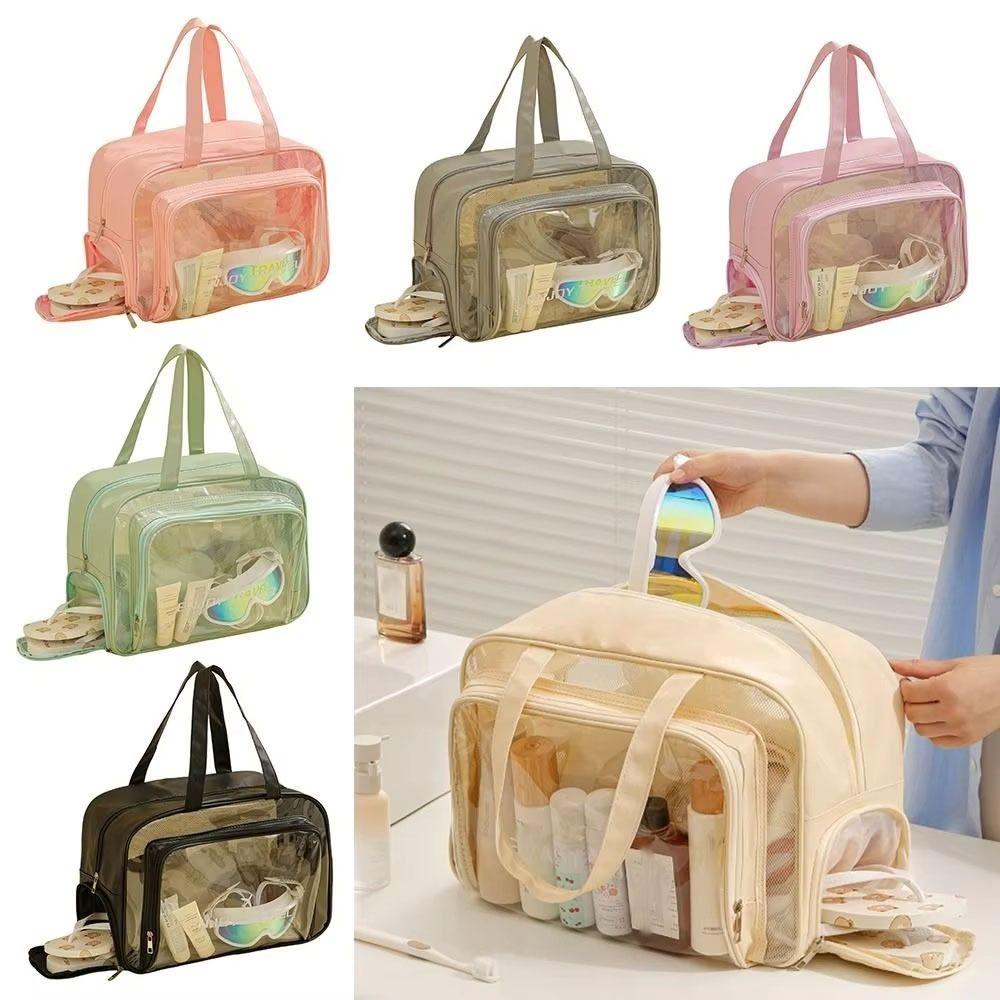 Pu Transparent Portable Cosmetic Storage Bag Large Capacity Makeup Bag Travel Storage Bag  Shower