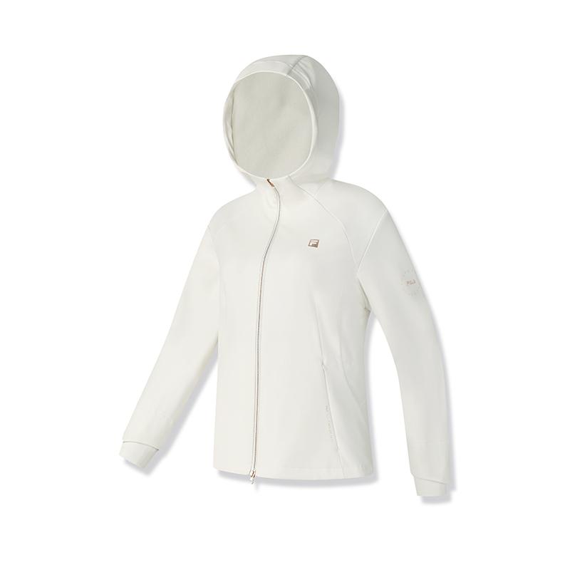 Fila Fitness Versatile Casual Comfortable Hooded Long Sleeve Jacket Women Jackets Egrets-White A11W511710F-WT