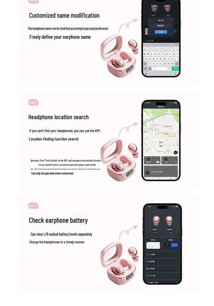 2026 Noise-Cancelling Bean-Shaped Bluetooth Earbuds: High-Fidelity, Long Battery Life, Wireless In-Ear Sleep Buds