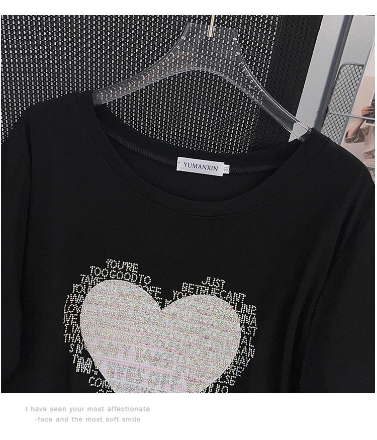Plus Size Loose Fit Mid-Length Short-Sleeve Women's T-Shirt, Round Neck 200/300/350 Jin, Style 608
