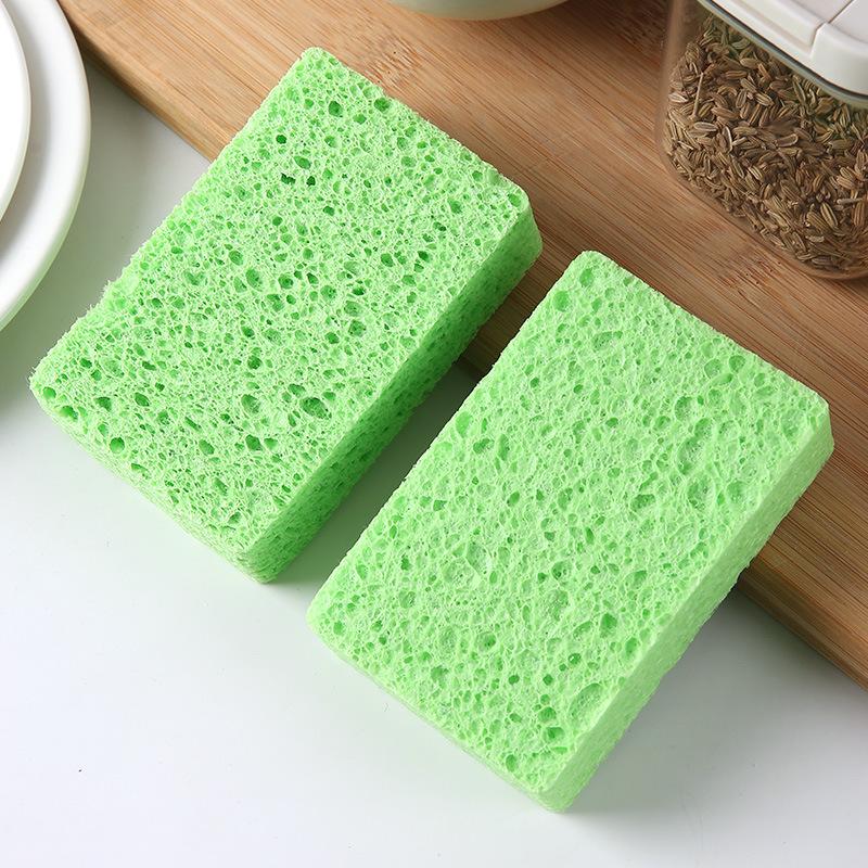 Wood pulp sponge dishwashing sponge wipe block double-sided hanging kitchen cleaning wood pulp cotton scouring cloth absorbent rag single pack