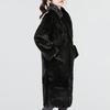 New Nike Women's Faux Fur Long Jacket Asia Sizing Black DQ6839-010