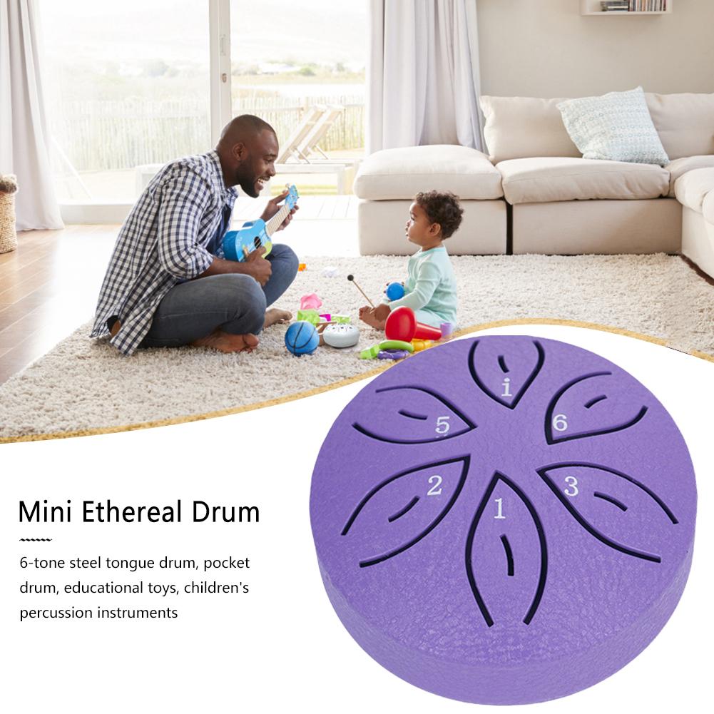 3 Inch 6 Notes Rain Drum for Outside Rain Drum Instrument Mini Handpan Drum Drumstick for Yoga Meditation Unique Relaxation Gift