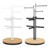 Rotating Jewelry Organiser Metal Wood Construction For Retail Display Stability Necklace Bracelet Exhibition Stand