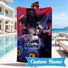 Custom Name K-Pop Tiger's Spirit Beach Towel Microfiber Beach Towel, Lightweight and Quick-Dry, for Summer Travel, Swimming Pool Gift