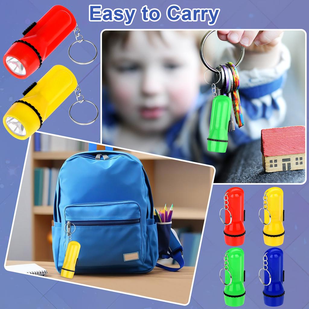 40Pcs Mini Flashlight Keychain Bulk Mini Pocket Flashlights Led Keychain Flashlights Assorted Colors Portable Led Toy Flashlight