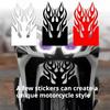 SEAMETAL Waterproof Flame Racing Stripes Reflective Sticker Decal For Motorcycle Electric Scooter Fender Decoration