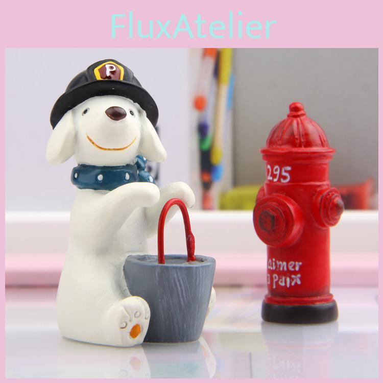 Dog Cartoon Resin Fire Hydrant Garden Statue For Gift And Decoration Home