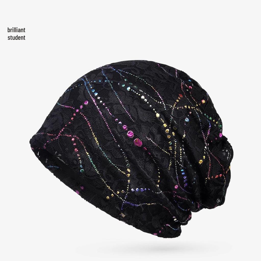 Breathable Double-Layer Lace Head Wrap for Women - Sun Protection Fashion Hat for Spring/Summer