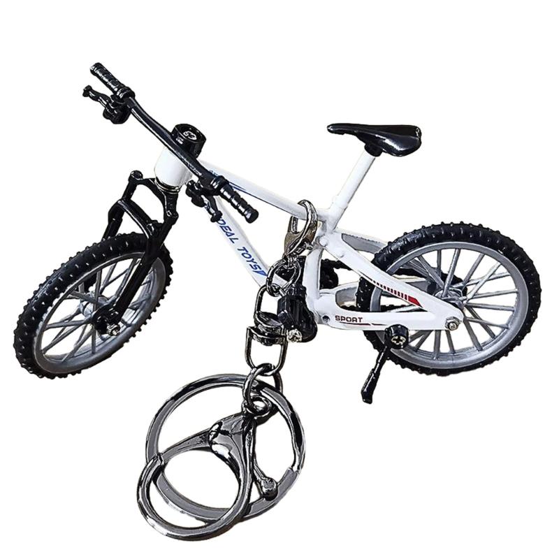 

Портативный брелок для пальчикового велосипеда Компактный и прочный аксессуар Персонализированные брелоки Украшение для велолюбителей белый