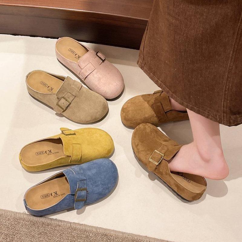 Fashion thick-soled retro bag head half slippers women's 2025 new spring and summer versatile one-pedal outer wear lazy shoes