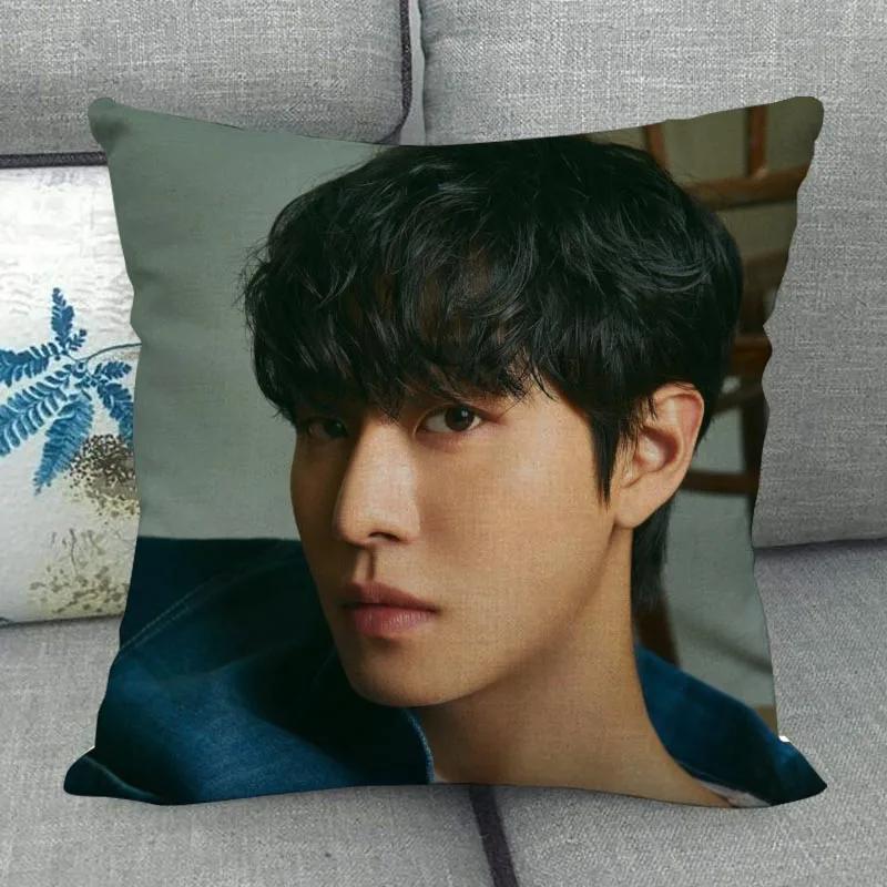 Custom Ahn Hyo Seop Pillowcase Wedding Decorative Cotton Linen Pillow Case For Home Pillowcover 45X45(One Sides)