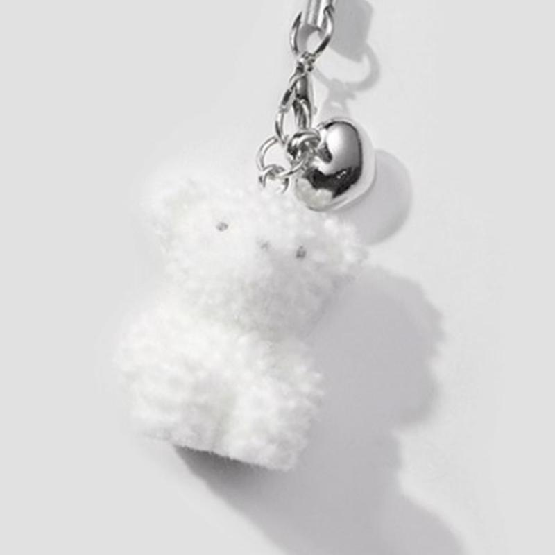 Cute Pendant Plush Flocking Phone Charm Flocking Puppy Bear Mobile Pendant Soft Phone Hanging Decoration for Daily Use