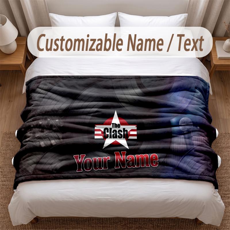 The Cure Printed Flannel Blanket Custom Name Text Soft Warm Throw For Bedroom Holiday Gift
