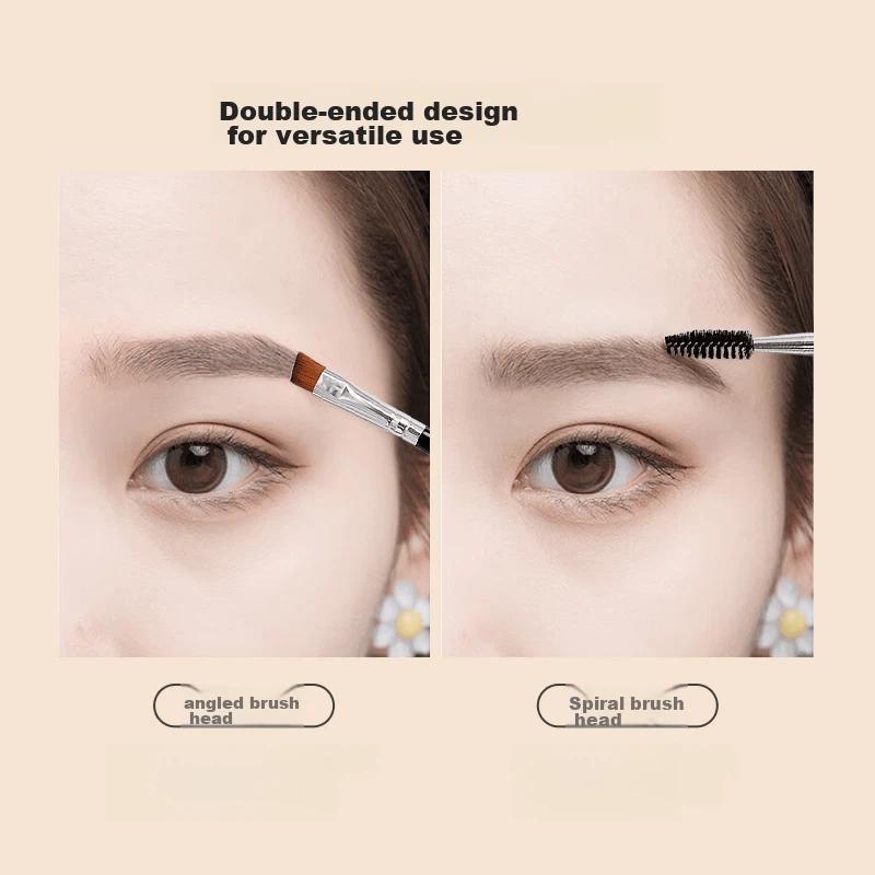 UPLUS Multifunctional Dual-Ended Eyebrow and Lash Makeup Brush, Angled Spiral Brush, 1 pack