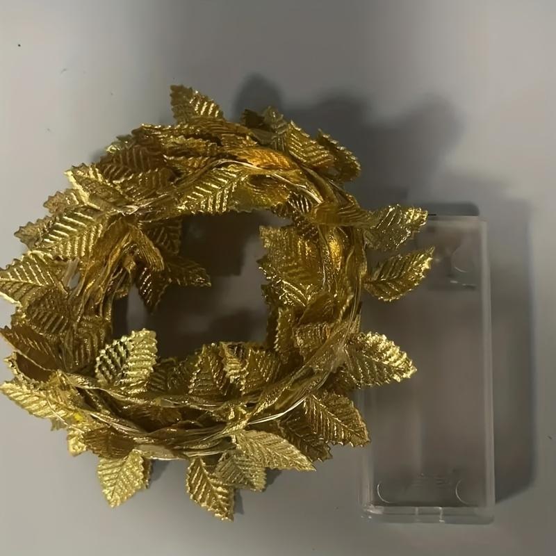 

1 шт. 2 м 20 светодиодов Золотые крошечные листья Гирлянды на батарейках Светодиодные медные проволочные гирлянды для свадьбы, дома, вечеринки, DIY, рождественского декора теплый белый