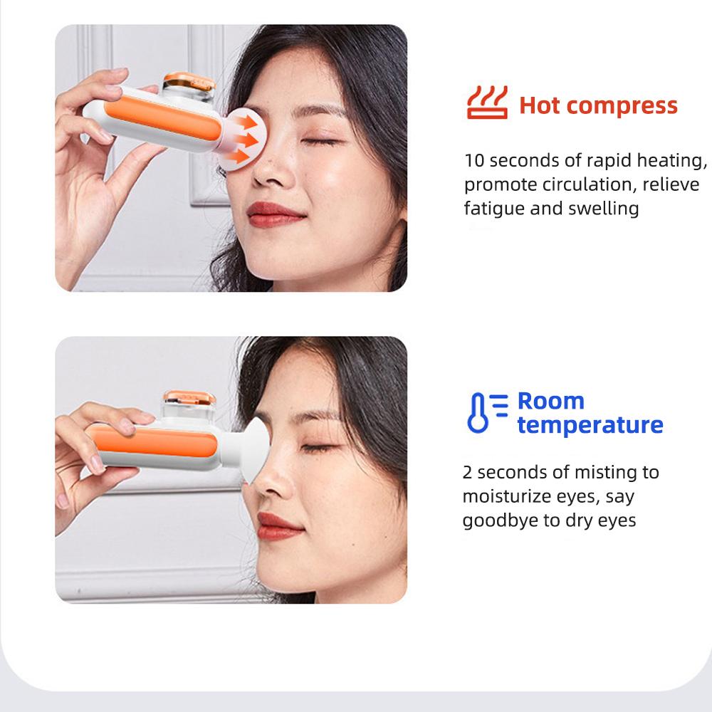 Cold and hot compress and nebulization eye moistening device