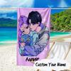 Custom Name KPop Cartoon Microfiber Beach Towel Super Soft & Absorbent for Bath, Beach, Travel  Bath Time Accessory, Fan Gifts