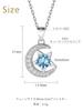 [FindChic] Women's Birthstone Aquamarine Necklace with Moissanite, Long, Sterling Silver 925, Rust-proof, Star and Moon Pendant, Hypoallergenic,