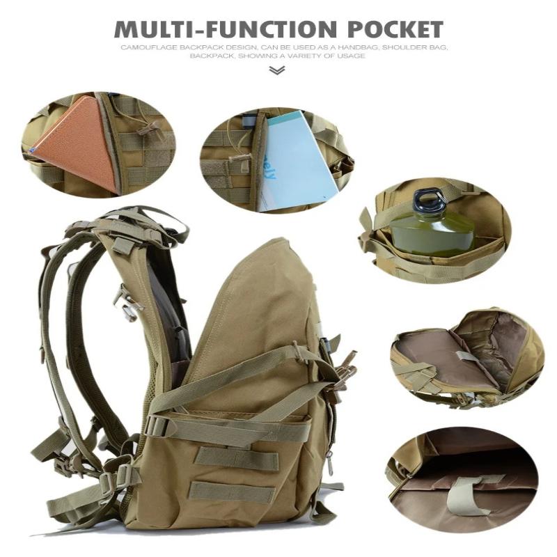 1Pc  Tactical Backpack for Men Camping Hiking Backpacks Reflective Outdoor Travel Bags Survival Climbing Rucksack Bag