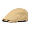 Solid-colour flat-brim cap Forward-facing cap Beret Cotton casual cap Casual cap for men and women