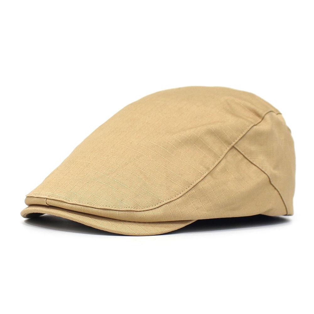 Solid-colour flat-brim cap Forward-facing cap Beret Cotton casual cap Casual cap for men and women