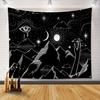 Vintage Boho Celestial Tapestry Polyester Wall Hanging Retro Evil Eye Mountain Tapestry for Bedroom Room Decoration