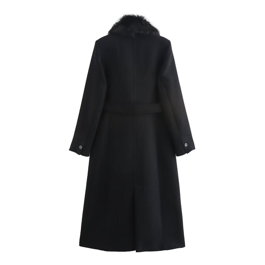 European and American style, new women's clothing, versatile, fashionable fur collar woolen coat 9225147