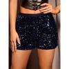 Neue Damenbekleidung, Instagram Mode-Shorts, Hoher Bund, Einfarbige, Schlankmachende, Paillettenbesetzte Damen-Hose