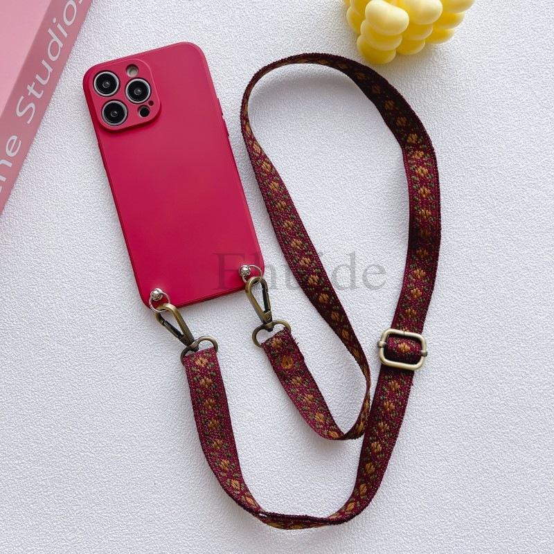 

Classic Strap Case For iPhone 17 15 Pro Max 14 13 12 Mini X XS Plus 11 16 Pro Crossbody Lanyard Neck Cord Liquid Silicone Cover for iPhone15 Pro Max
