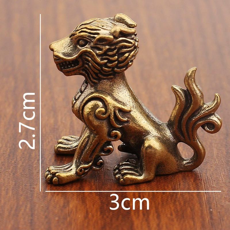 Messing Miniatur Drache Neun Söhne Anhänger Desktop Antik Drache Chinesischer Stil Ornament Handwerk Sammlung Heimdekor 2025 Neu