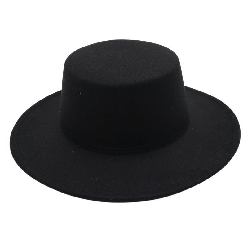

French Bare Top Hat Hepburn Style Sunshade Felt Hat Minimalist High-End Jazz Hat Temperament Women S Woolen Hat British Style one size fits all (7.5cm)