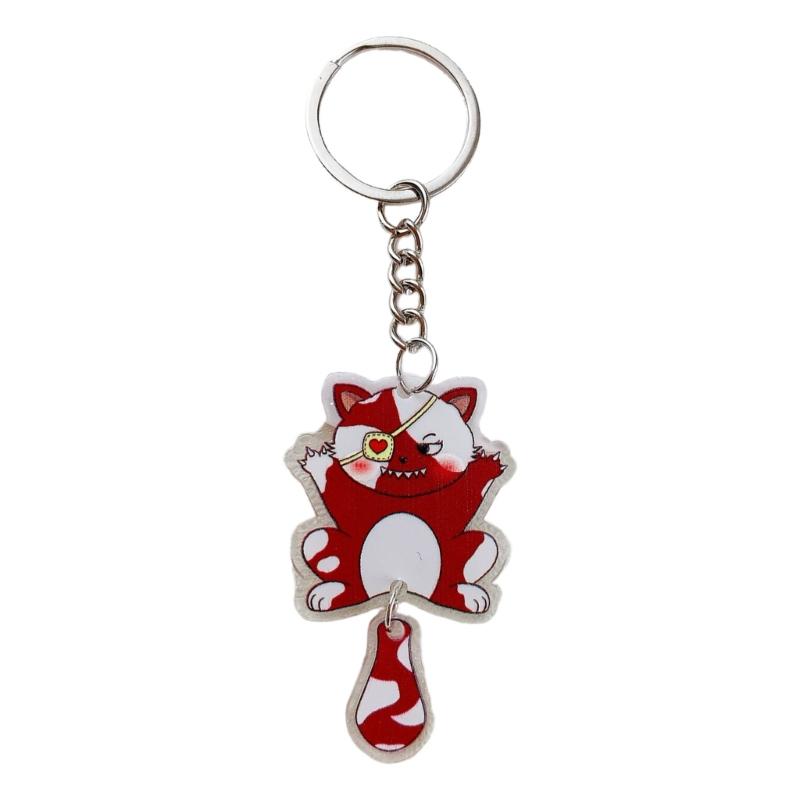 Акриловый брелок для ключей в виде кошки, милый брелок в форме животного, брелок из сплава, модная подвеска на сумку, аксессуар для взрослых