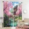 2pcs   2D FLAT PRINTING Curtains (Without Rod) Spring Serenity(1) Modern Curtains Polyester Easy Install Curtains Gifts Perfect