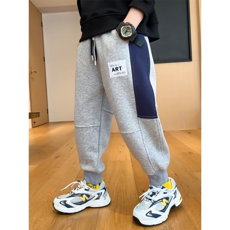 Boys Spring Autumn Block Casual Pants Korean Comfortable Sporty Trousers