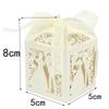 30 50 STÜCKE/llot Laser Cut Braut Bräutigam Hochzeit Süßigkeiten Pralinenschachtel Gäste Geschenkboxen Papierverpackung Babyparty Schokoladenkeksschachtel