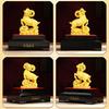 Auspicious Fortune Ram Figurine Statue, Premium Sandblasted Metallic Sandy Finish, Classic Oriental Feng Shui Art Style Decor, Prosperity Centerpiece