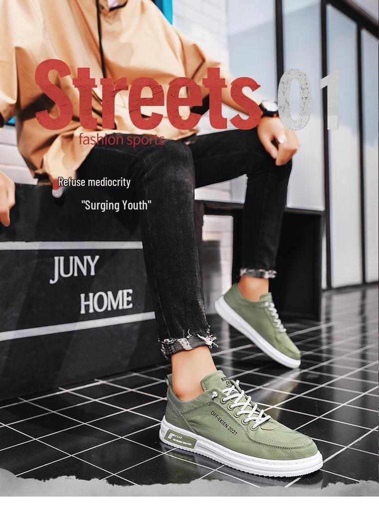 Men's 2026 Trendy Korean Canvas Shoes - Versatile, Breathable, Soft Sole Sports Sneakers