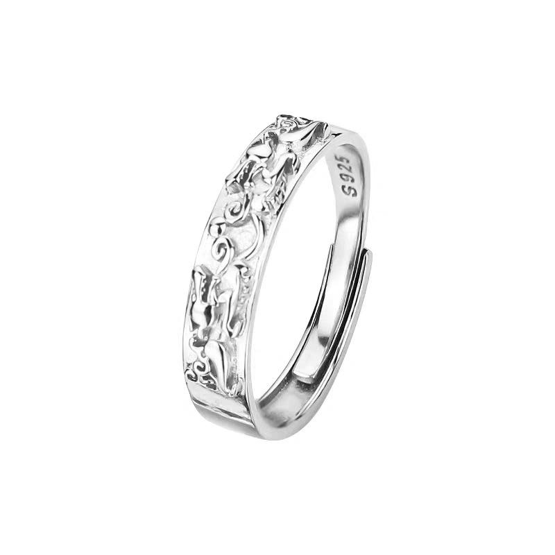 Herren Trendiger High-End Weißkupfer Versilberter Pixiu Ring - Einzigartiges Geburtstagsgeschenk für Reichtum für den Freund