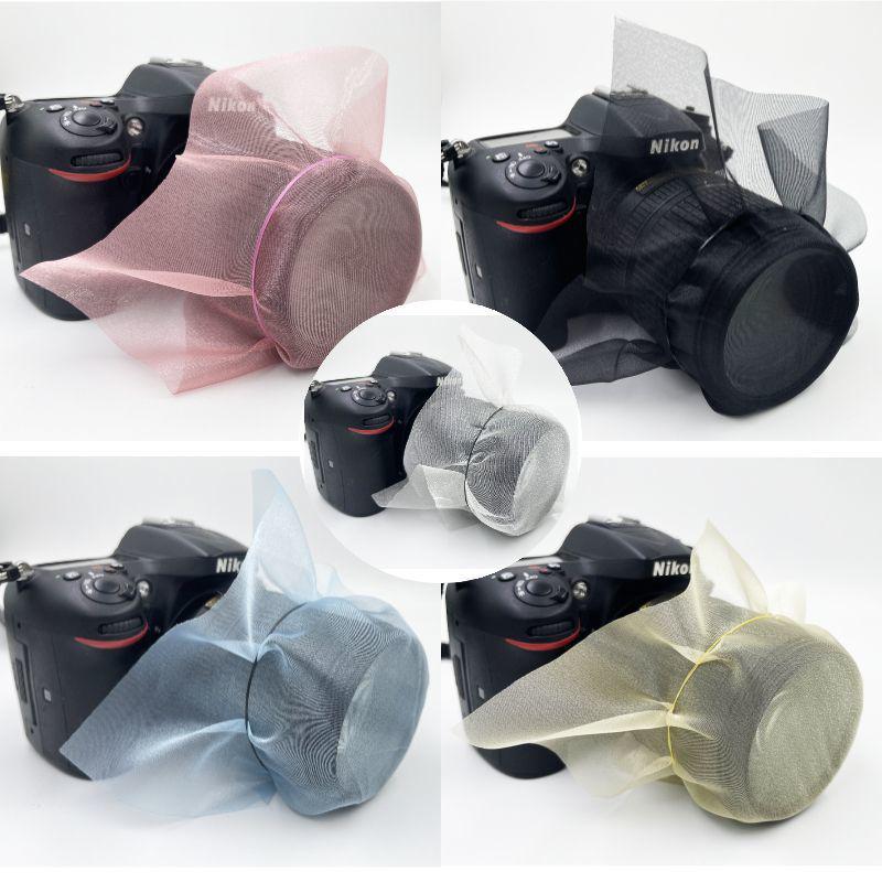 Organza Lens Veil: Soft Light Photography Yarn Filter in Black & White Fabric
