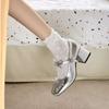 New Thick High Heels 2025 Mary Jane Small Leather Shoes Retro Spring and Summer Skirt Style with Shallow Single Shoes Women