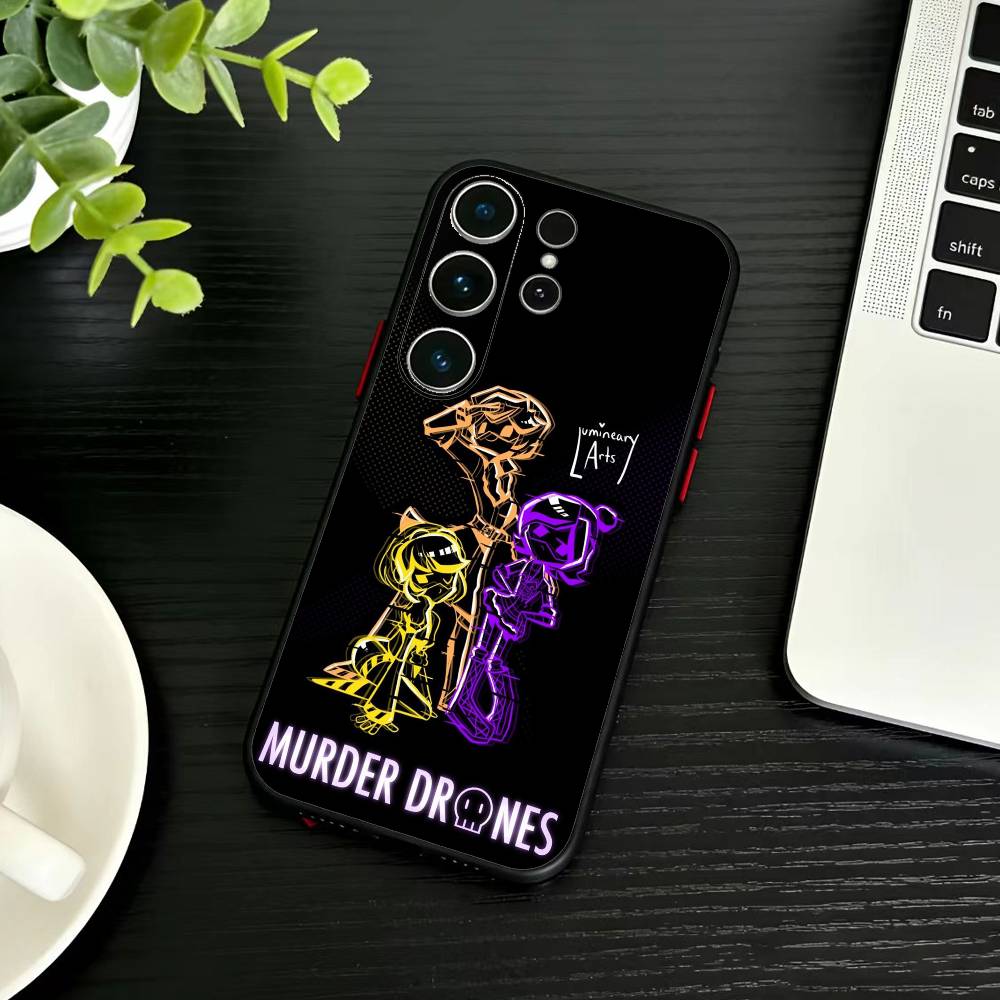 Hra M-Murder N V J Drones Pouzdro na telefon Pro Samsung S26,S25,S24,S23,S22,S30,S21,Ultra,Plus,FE 5G Černé Měkký kryt