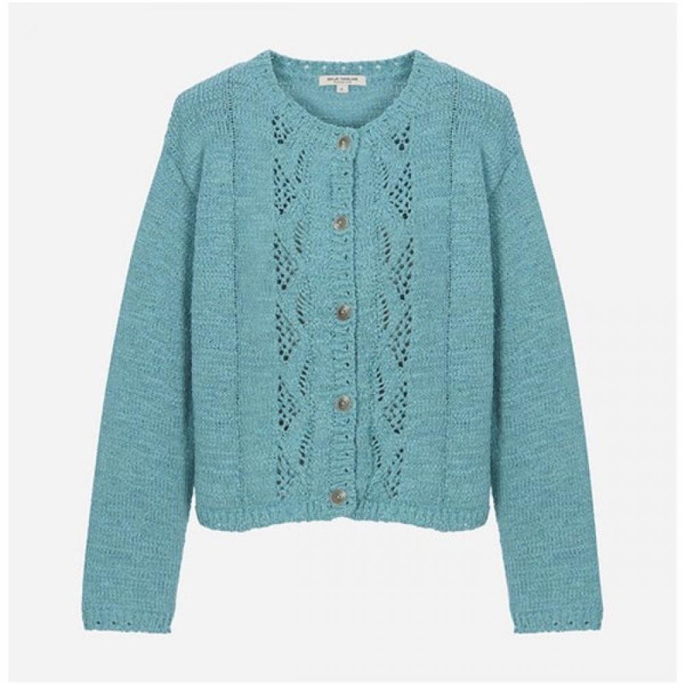 

Thursday Island Crochet Round Neck Cardigan T262mcd156w blue (BL)/S