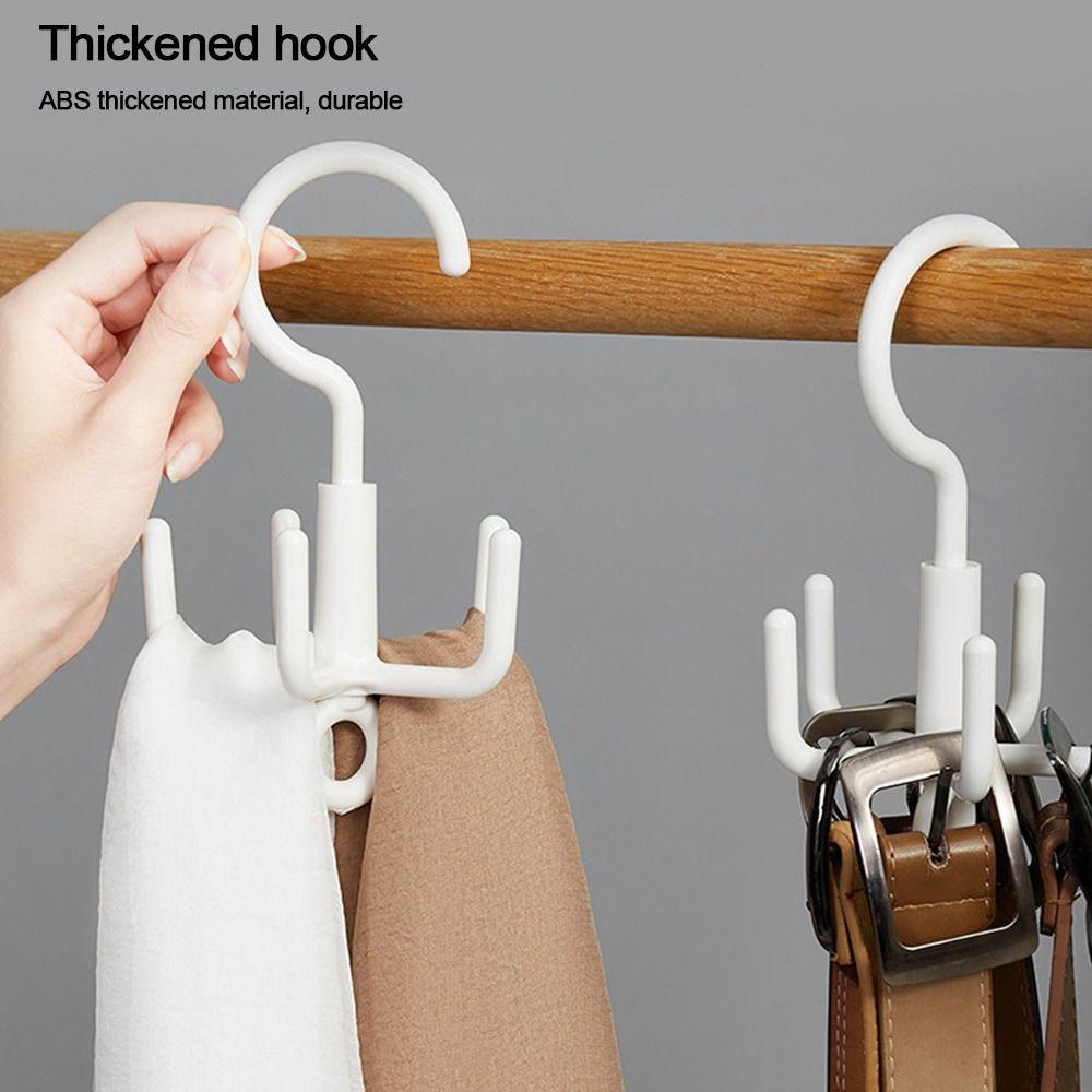 

2 шт., многофункциональный вращающийся крючок с пятью когтями, крючок для хранения шарфа на ремне, домашний гардероб, сумка-органайзер