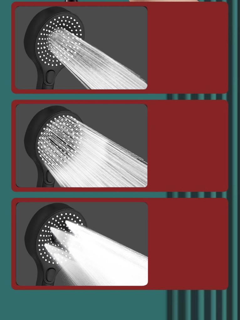 High Pressure Handheld Shower Head Detachable 3 Spray Modes High Flow Chrome Finish Bathroom