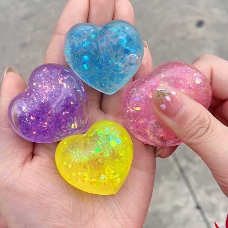 Love Heart Maltose Aurora Fidget Squishes Slow Rising Stress Relief Ball Aurora Glitter Squishy Toy Anti Stress Sensory Toy