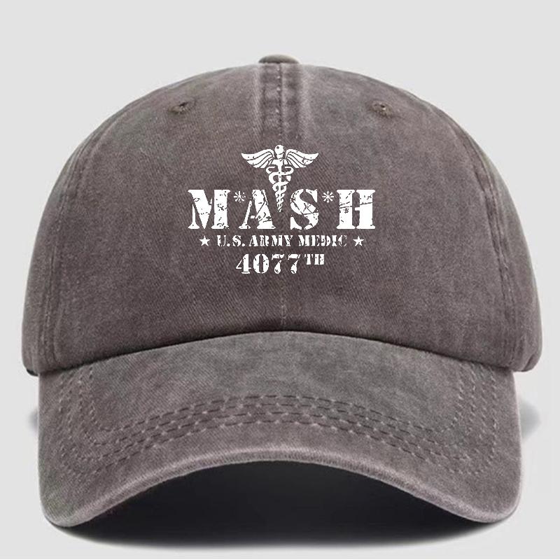 Retro baseball cap, outdoor casual sun hat, MASH 4077 fashionable printed baseball cap Adjustable
