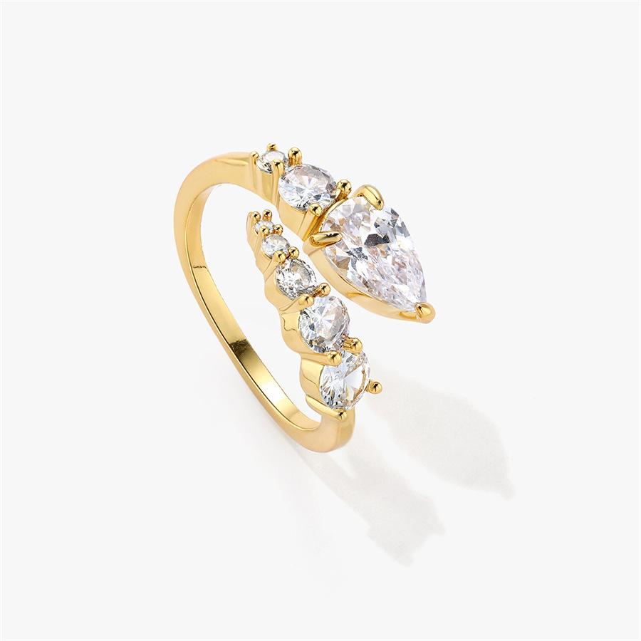 European and American snake-shaped gemstone open ring temperament versatile index finger ring ring