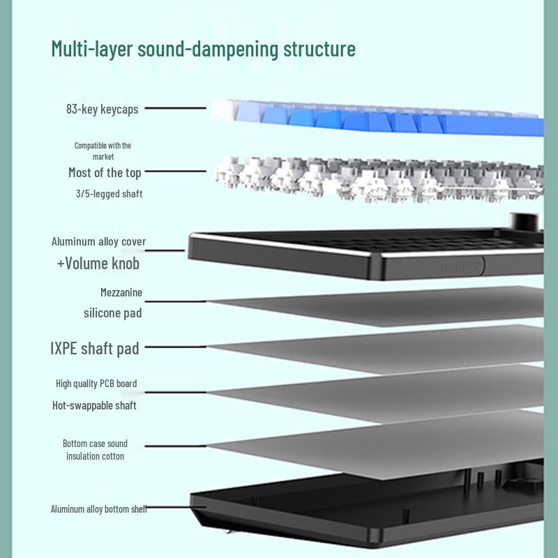 83-Key Aluminum RGB Wired Custom Mechanical Keyboard for Gaming and Office