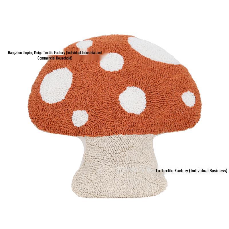 

Cartoon Polka Dot Mushroom Embroidered Throw Pillow - Living Room, Sofa, Car, Office, Holiday Cushion 34*33cm (with insert)